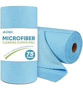 AIDEA Microfiber Cleaning Cloth Roll, 75PK, Reusable Tear Away Paper Towels, Microfiber Towels fo...