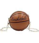 Amamcy Little Girls Basketball Letter Crossbody Purse Basketball Shape Purse Mini Round Ball Cros...