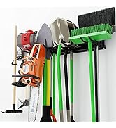 Godboat Garage Storage, 6 Hooks Garage Shelving, Garage Organization, Broom Holder Wall Mount, Ga...