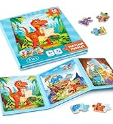 Magnetic Jigsaw Puzzles for Toddlers Kids 3-8 Boys,(3 36-Pieces) Travel Puzzles Toys for Kids Age...