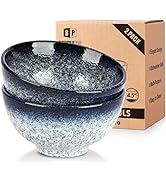 BUNDLEPRO 4.5 Inch Ceramic Rice Bowls, Set of 2 Modern Kitchen Small Bowl for Dessert, Cereal,Sal...