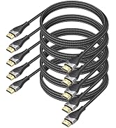 DIOOEER HDMI Cable 4FT 5-Pack 10K 8K 4K, HDMI 2.1 Cable 48Gbps Ultra High Speed HDMI Braided Cord...