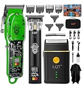 LQT Professional Barber Electric Clippers Set for Men, Cordless Grooming Kit with Beard Trimmer &amp;...