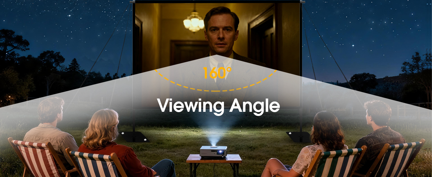 120 inch Outdoor Projector Screen with Stand for Home Theater and Backyard Movie Night