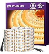 HitLights LED Strip Lights Warm White 3000K, 16.4ft High Density Tape Light, UL-Listed, 600 LEDs,...