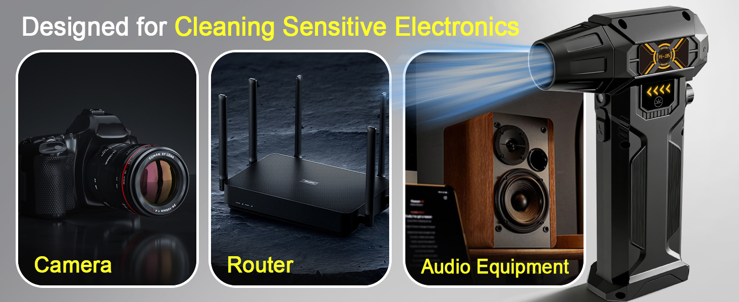 Deparee J35 Air Duster for wide PC cleaning – ideal for keyboard, PC fans, and game controllers.