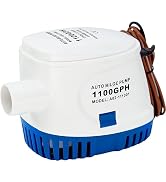 Sanuke 1100GPH Bilge Pump 12V Submersible Marine Bilge Water Pump with Float Switch Electric Moto...