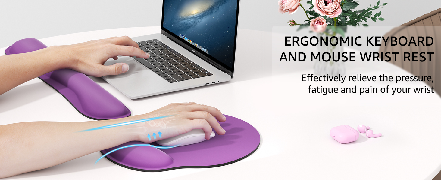 Ergonomic design mouse pad with wrist rest