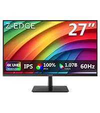 Z-Edge U27P4K 27-inch 4K Monitor IPS Ultra HD 3840x2160, 60Hz Refresh Rate, PC Monitor Gaming, 100% ...