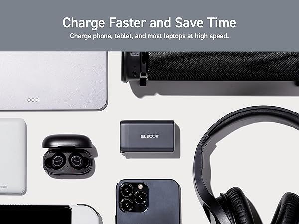 Elecom Wall Charger 65 watt 3 Port