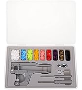 Plastic Snap Fastener Kit with Plier Screwdriver Awl and Storage Case, 100 Sets Snaps, 9 Colors T...