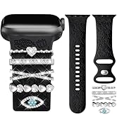 DaQin Flower Engraved Band Compatible with Apple Watch Bands for Women 40mm 38mm 41mm 42mm, Soft ...