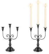 Romadedi Candelabra Black Candle Holders : 3 Arm Halloween Candlestick Holder 12" Gothic Home Dec...