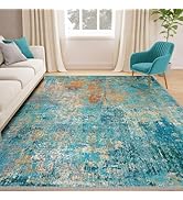 RELEANY Washable Area Rugs 5'x7' Non-Slip Modern Abstract Soft for Living Room Entryway Bedroom N...
