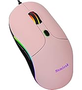 Wired USB Mouse with Easy Click for Office, Home, Gamer, 3200DPI, Programmable Buttons, USB LED B...