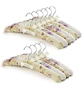 Padded Hangers for Women Sweaters - GLCON Anti Slip Satin Padded Clothes Hangers Bump Free Fabric...