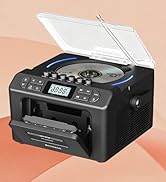 Retekess TR642 CD Player Boombox, CD Cassette Player AM/FM Radio, LED Ambient Lighting, 15H Long-...