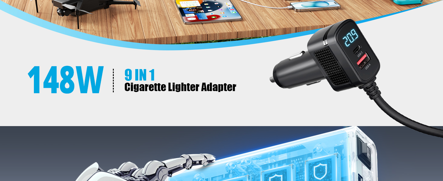 Cigarette Lighter Splitter Adapter