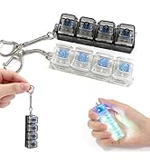 2 Pack Keyboard Fidget Keychain with Colorful LED Lights, 4-in-1 Stress Clicker Toy, Keyboard But...