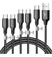 USB A to USB C Charger Cable, 5 Pack [3/3/6/6/10ft] Type C Fast Charging Cord High Data &amp; Transfe...