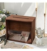 OurWarm Wooden Wedding Card Box for Reception, Money Gift Card Box for Wedding, Card Storage Box ...