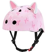 Kids Bike Helmet for Girls 3-5/5-8/8-14, Adjustable Helmet with DIY Cat Ears, Cute Toddler Youth ...