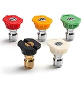 AstroAI Pressure Washer Spray Nozzle Tips 5-Pack,5 Cleaning Angles, 1/4” Quick Connector, 2.5 GPM...