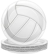 24pcs Volleyball Party Supplies Paper Plates Set Disposable Tableware Pack Volleyball Party Desse...