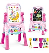 Art Easel for Kids - Adjustable Double-Sided Rotatable Magnetic White Board with Painting Accesso...