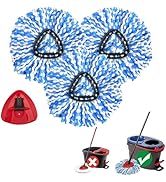 3 Pack Spin Mop Replacement Heads Compatible with O Cedar RinseClean 2-Tank System, Microfiber Sp...
