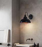 Lightess Black Wall Sconces with Dimmer ON/Off Switch, Dimmable Wall Mount Light Fixture Industri...