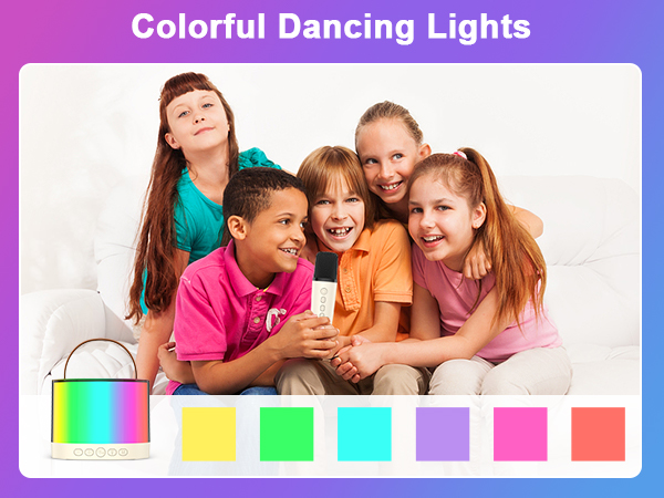 Mini Karaoke Machine, Bluetooth Karaoke Speaker with 2 Wireless Microphones