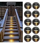 Sumaote 12V Low Voltage Deck Lights, Pack of 10 F1.38" Half Moon Indoor Outdoor Step Lights IP67 ...