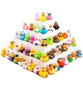 50 Pcs Rubber Ducks, Random Assortment Mini Rubber Duck Toys, Assortment Duckies for Jeeps Duckin...