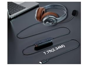 Headset with Long Cord, Long Cable USB-C Headset
