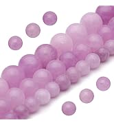 Youngbling Natural Gemstone Beads for Jewelry Making,8mm Kunzite Polished Round Smooth Stone Bead...