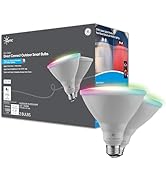 GE CYNC Smart LED PAR38 Flood Light Bulb - WiFi &amp; Bluetooth Color Changing RGB Outdoor Light Bulb...