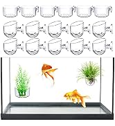 MDEOOSKY 16 Pack, Aquatic Plant Cups, Acrylic Aquarium Plant Cup, Transparent Acrylic Aquatic Pla...
