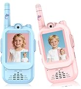 Video Walkie Talkies for Kids, Handheld 2 Pack Rechargeable Video Intercom Kids Walkies Talkies f...