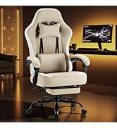 DUMOS Gaming Chair with Linkage Armrests, Video Game Chairs with Pocket Spring Cushion, Ergonomic...