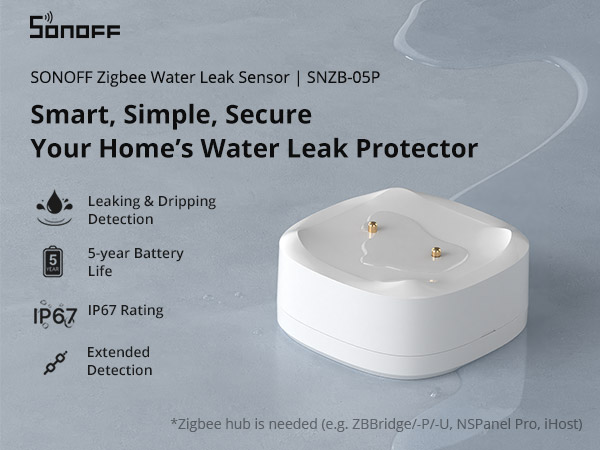 sonoff zigbee water leak sensor