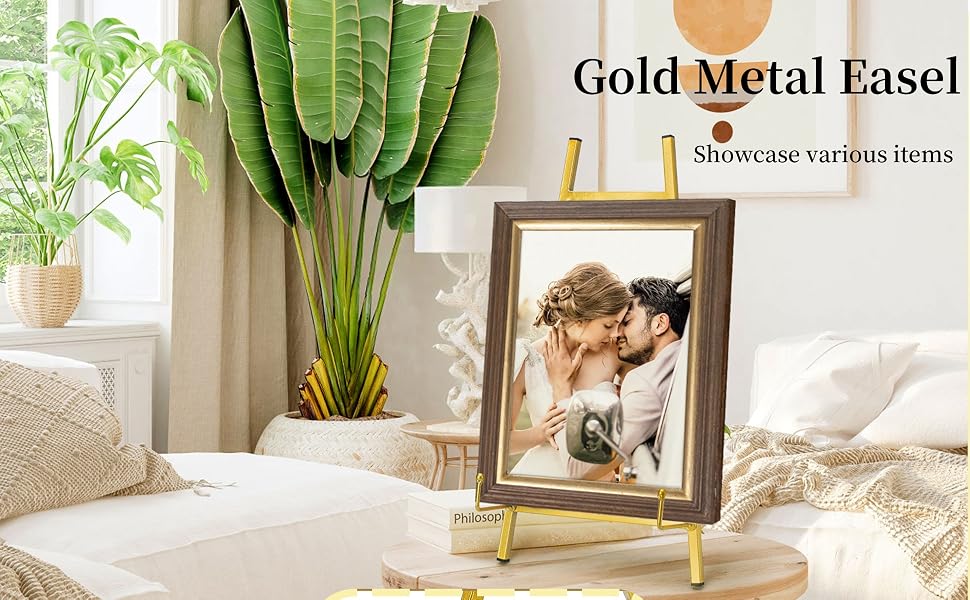 Gold Metal Easel Stand
