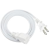 6FT Polarized 2Prong Extension Cord - White Replacement US AC Two Prong Male to Female Short Low ...