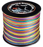 RUNCL Braided Fishing Line, Abrasion Resistant, Zero Stretch, 8X Multicolor Extra Visibility Fish...