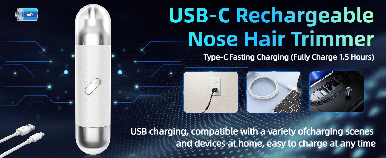 Painless Rechargeable Ear and Eyebrow Trimmer