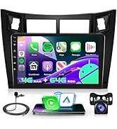 Rimoody 4G+64G Android Car Stereo Radio for Toyota Yaris 2006-2011 with Wireless Carplay Android ...