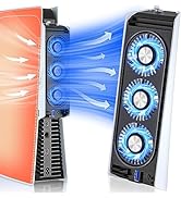 Cooling Fan for PS5, Quiet Cooler Fan with LED Lights, PS5 Cooling Fan with USB3.0 Hubs, Upgraded...