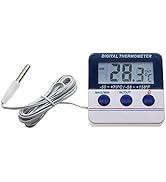 AMTAST Fridge Thermometer Freezer Thermometer Digital Refrigerator Thermometer in-Outdoor Alarm T...
