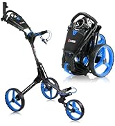 CUBE CART 3 Wheel Push Pull Golf CART - Two Step Open/Close - Smallest Folding Lightweight Golf C...