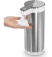 Automatic Foaming Soap Dispenser Touchless, Stainless Steel Hand Soap Dispenser, USB Rechargeable...